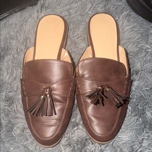 LOFT Women's Brown Tassel Mules